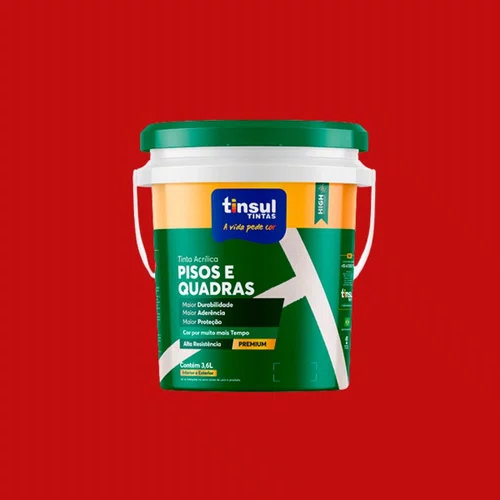 Tinta para Pisos e Quadras Vermelho 3,6l | Tinsul
