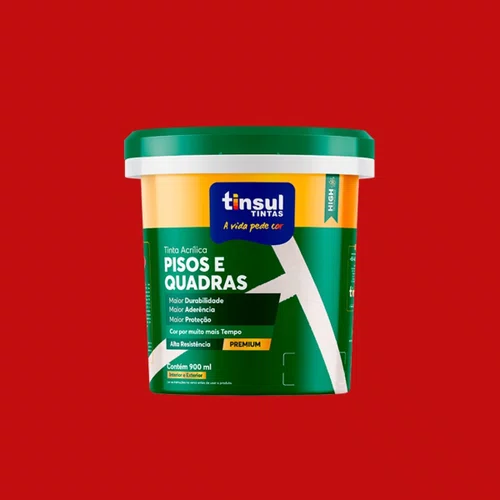 Tinta para Pisos e Quadras Vermelho 900ml | Tinsul