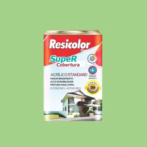 Tinta Super Cobertura Verde Limão Fosco 18l | Resicolor