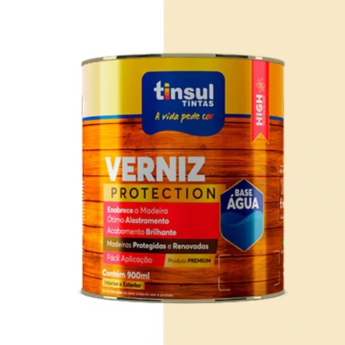 Verniz Base Água Incolor Brilhante 900ml | Tinsul