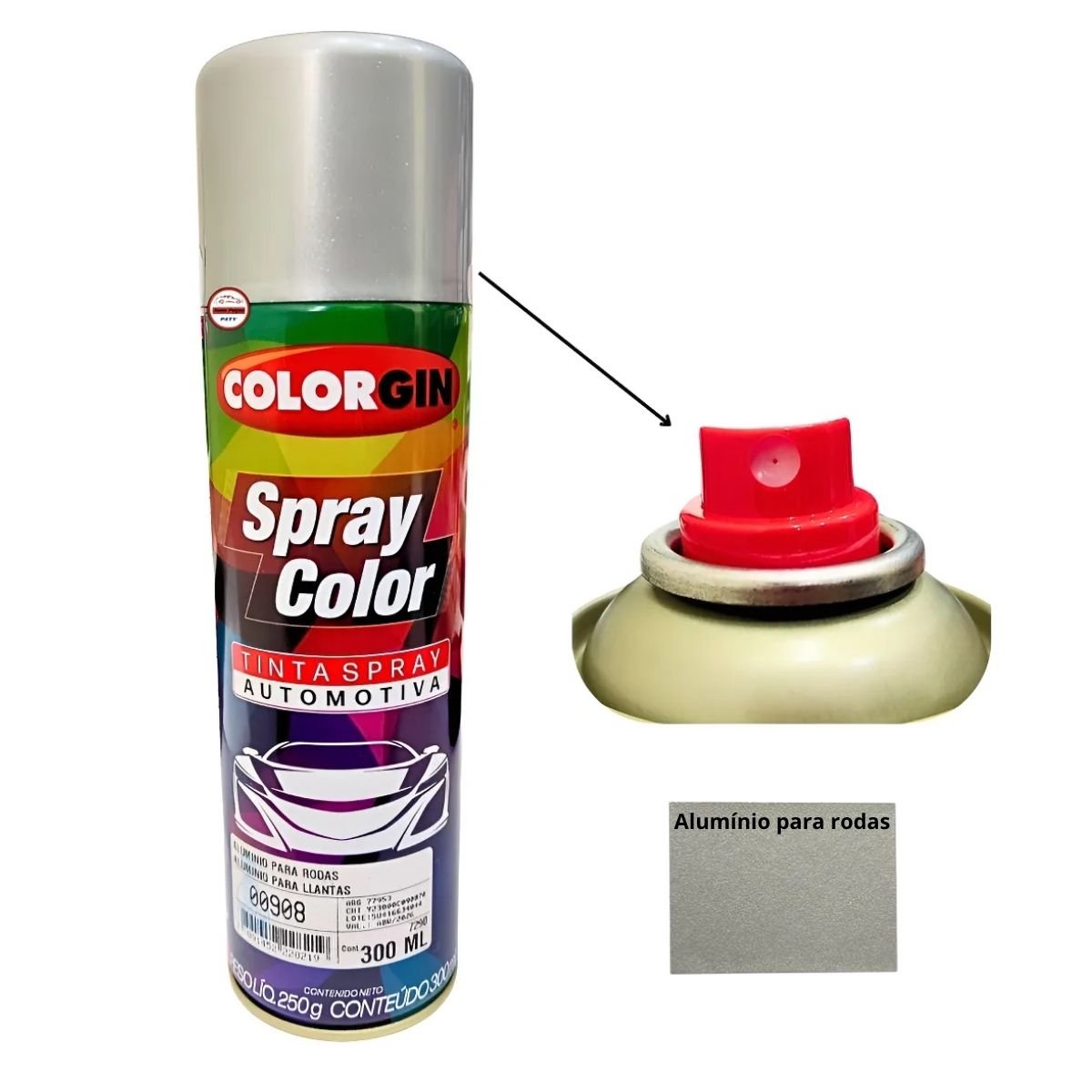 Spray Color Alumínio para Rodas 300ml | Colorgin