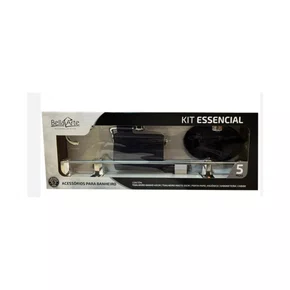 Kit acessórios wc essencial preto fosco 5 peças bella arte