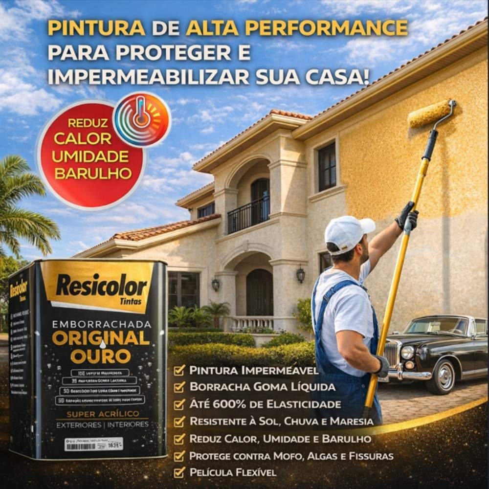 Tinta Acrílico Ouro Emborrachada Branco 18L | Resicolor