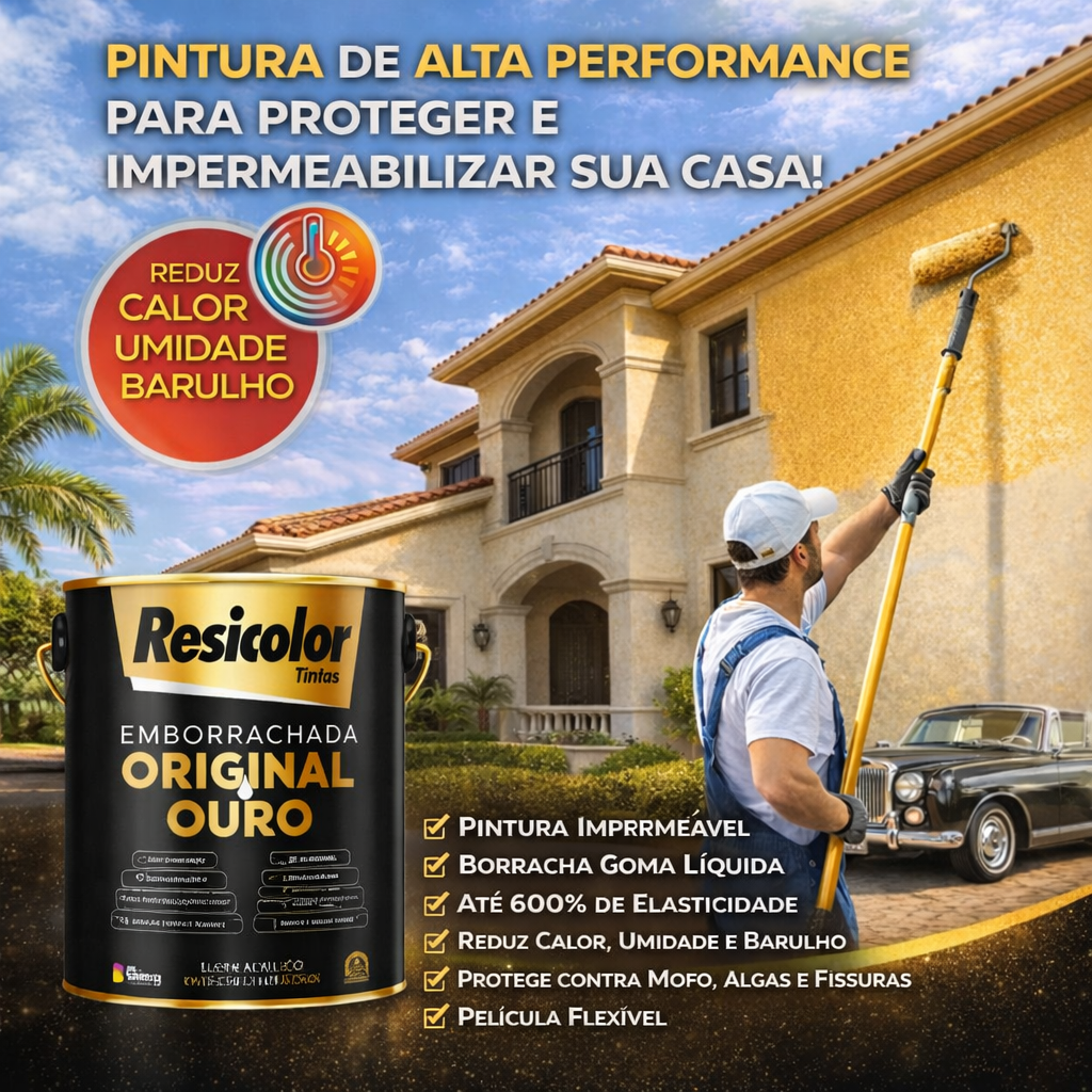 Tinta Acrílico Ouro Emborrachada Branco 3,6L | Resicolor