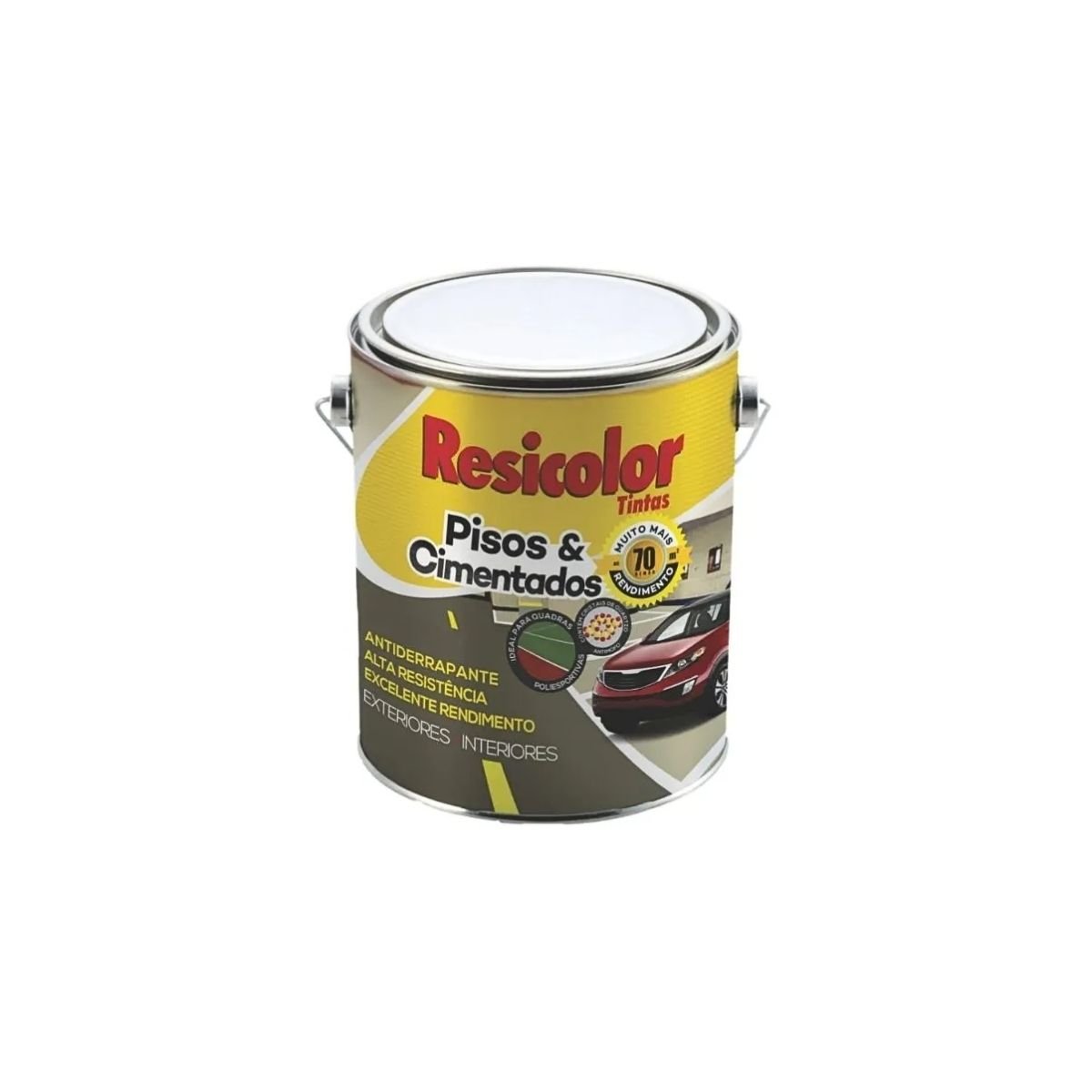 Tinta Piso Amarelo Demarcação Acetinado 3,6l | Resicolor